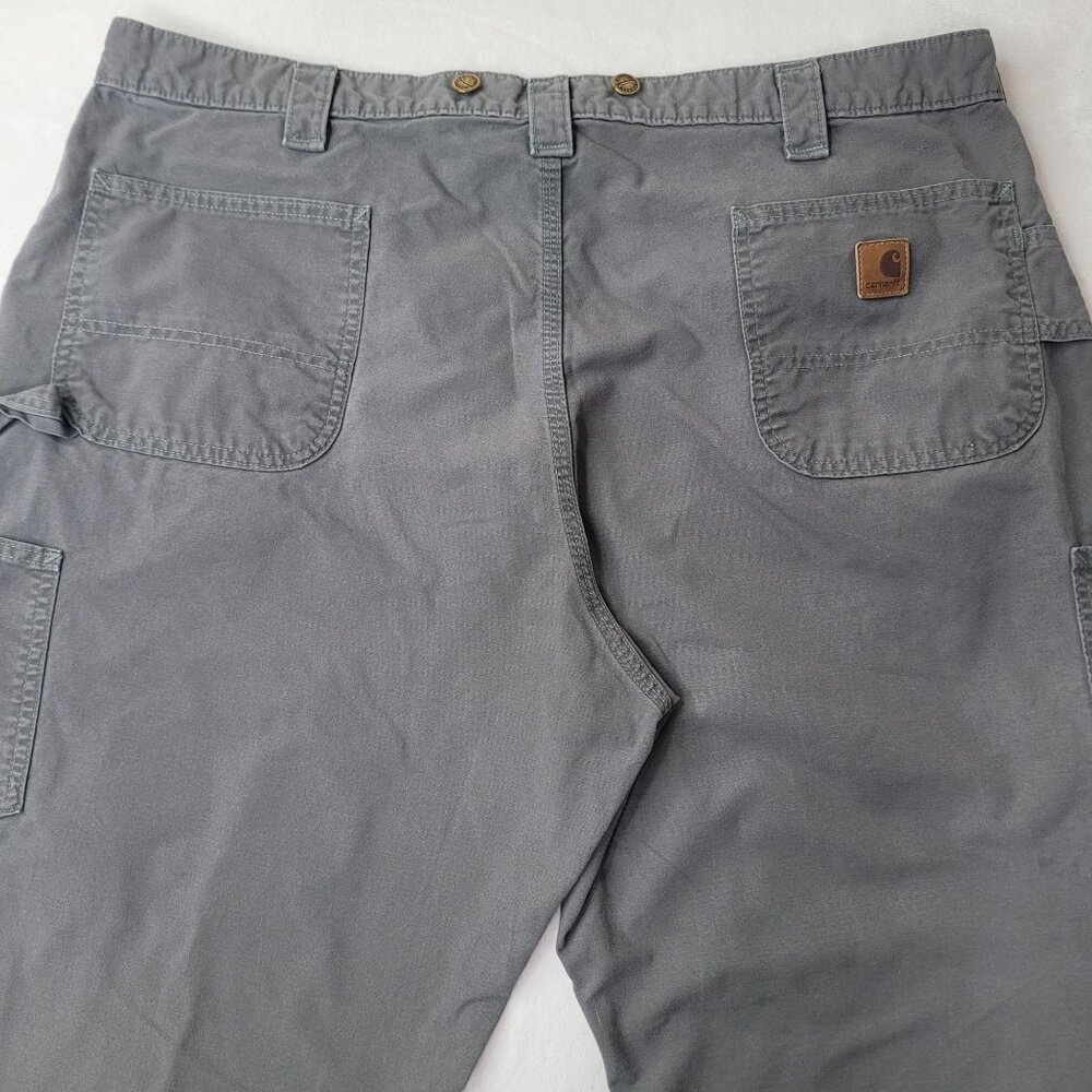 Carhartt Dungaree w/ Suspender Button Men's Gray Carpenter Work Pants Size 42X28 - Picture 4 of 12